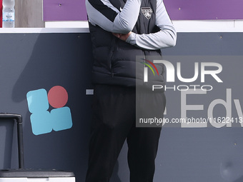 Durham Women Head Coach Adam Furness during the FA Women's Championship match between Durham Women FC and Birmingham City at Maiden Castle i...