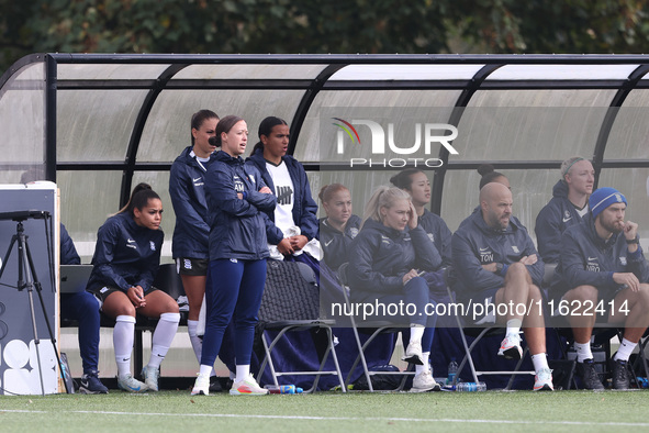 Birmingham City Head Coach Amy Merricks during the FA Women's Championship match between Durham Women FC and Birmingham City at Maiden Castl...