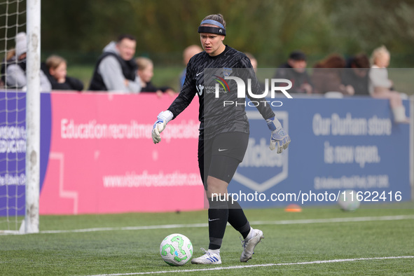 Tatiana Saunders of Durham Women during the FA Women's Championship match between Durham Women FC and Birmingham City at Maiden Castle in Du...