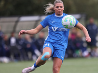 Becky Salicki of Durham Women is in action during the FA Women's Championship match between Durham Women FC and Birmingham City at Maiden Ca...