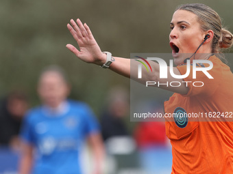 Match referee Lucy May (aka Lucy Oliver) during the FA Women's Championship match between Durham Women FC and Birmingham City at Maiden Cast...