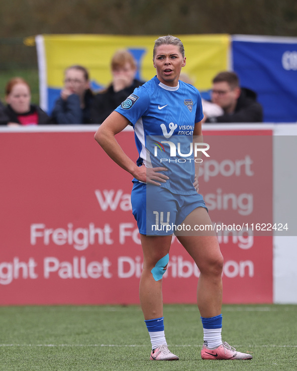 Becky Salicki of Durham Women during the FA Women's Championship match between Durham Women FC and Birmingham City at Maiden Castle in Durha...