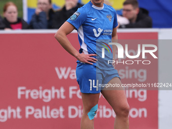 Becky Salicki of Durham Women during the FA Women's Championship match between Durham Women FC and Birmingham City at Maiden Castle in Durha...