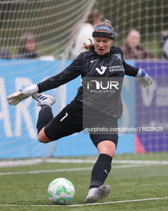 Tatiana Saunders of Durham Women during the FA Women's Championship match between Durham Women FC and Birmingham City at Maiden Castle in Du...