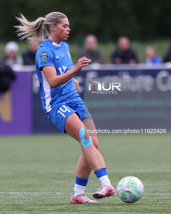 Becky Salicki of Durham Women during the FA Women's Championship match between Durham Women FC and Birmingham City at Maiden Castle in Durha...