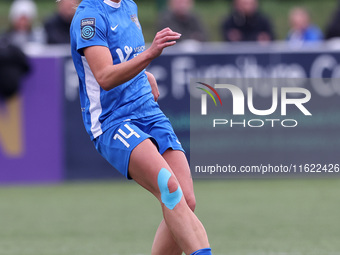 Becky Salicki of Durham Women during the FA Women's Championship match between Durham Women FC and Birmingham City at Maiden Castle in Durha...