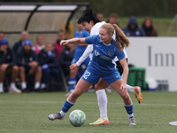 Lily Crosthwaite of Durham Women battles for possession with Geum-Min Lee of Birmingham City Women during the FA Women's Championship match...