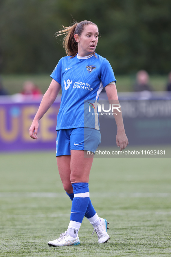 Hannah Blake of Durham Women during the FA Women's Championship match between Durham Women FC and Birmingham City at Maiden Castle in Durham...