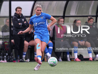 Becky Salicki of Durham Women during the FA Women's Championship match between Durham Women FC and Birmingham City at Maiden Castle in Durha...