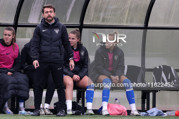 Durham Women Assistant Coach George Anthony during the FA Women's Championship match between Durham Women FC and Birmingham City at Maiden C...