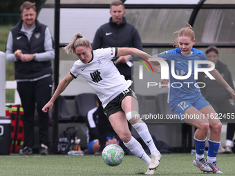 Rebecca Holloway of Birmingham City Women battles with Durham Women's Lily Crosthwaite during the FA Women's Championship match between Durh...