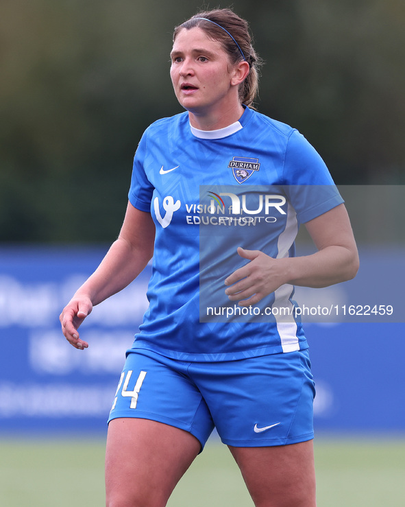 Abby Holmes of Durham Women during the FA Women's Championship match between Durham Women FC and Birmingham City at Maiden Castle in Durham...