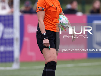 Match referee Lucy May (aka Lucy Oliver) during the FA Women's Championship match between Durham Women FC and Birmingham City at Maiden Cast...