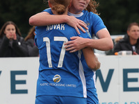 Kaila Novak of Durham Women celebrates after the final whistle of the FA Women's Championship match between Durham Women FC and Birmingham C...