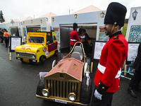 Soapbox cars and teams take part in the Red Bull Balineras race, a soapbox race that returns after 12 years, in Bogota, Colombia, on Septemb...