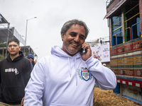 Colombian former Formula 1 driver and Nascar racer Juan Pablo Montoya participates in the Red Bull Balineras race, a soapbox race that retur...