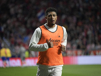 Real Madrid's midfielder Jude Bellingham before the Spanish league football match between Club Atletico de Madrid and Real Madrid CF at the...