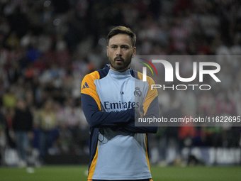 Real Madrid's Italian assistant coach Davide Ancelotti during the match between Atletico de Madrid and Real Madrid at Estadio Civitas Metrop...