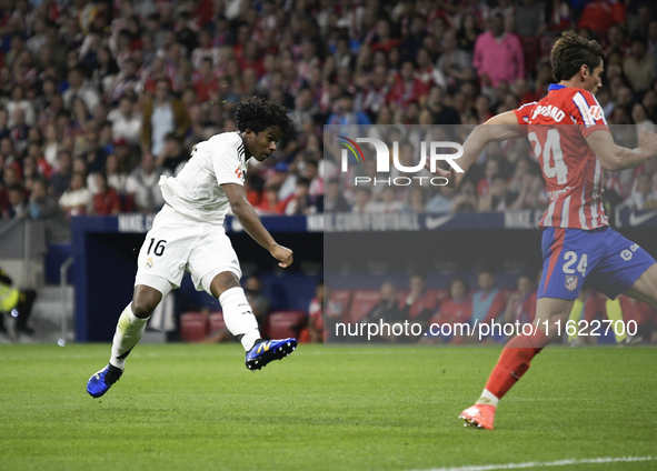 Endrick of Real Madrid CF during the match between Atletico de Madrid and Real Madrid at Estadio Civitas Metropolitano in Madrid, Spain, on...