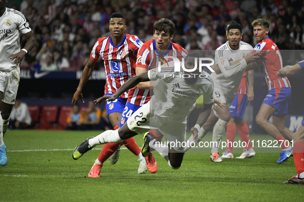 Antonio Rudiger of Real Madrid CF during the match between Atletico de Madrid and Real Madrid at Estadio Civitas Metropolitano in Madrid, Sp...