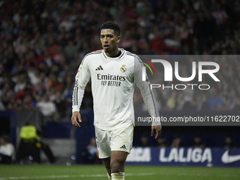 Real Madrid's midfielder Jude Bellingham during the match between Atletico de Madrid and Real Madrid at Estadio Civitas Metropolitano in Mad...