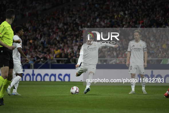 Federico Valverde of Real Madrid CF during the match between Atletico de Madrid and Real Madrid at Estadio Civitas Metropolitano in Madrid,...