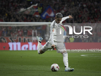 Federico Valverde of Real Madrid CF during the match between Atletico de Madrid and Real Madrid at Estadio Civitas Metropolitano in Madrid,...