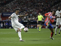 Eder Gabriel Militao of Real Madrid scores the first goal during the match between Atletico de Madrid and Real Madrid at Estadio Civitas Met...