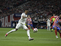 Eder Gabriel Militao of Real Madrid scores the first goal during the match between Atletico de Madrid and Real Madrid at Estadio Civitas Met...