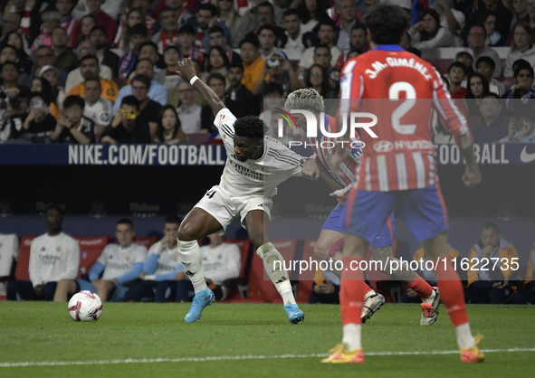 Tchouameni of Real Madrid CF during the match between Atletico de Madrid and Real Madrid at Estadio Civitas Metropolitano in Madrid, Spain,...