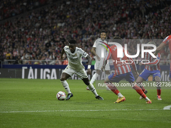 Vinicius Junior of Real Madrid CF during the match between Atletico de Madrid and Real Madrid at Estadio Civitas Metropolitano in Madrid, Sp...