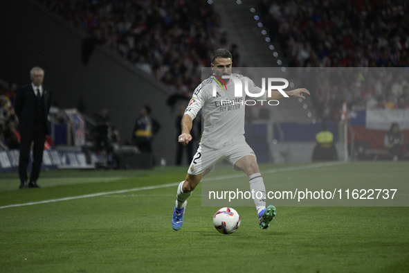 Dani Carvajal of Real Madrid CF during the match between Atletico de Madrid and Real Madrid at Estadio Civitas Metropolitano in Madrid, Spai...