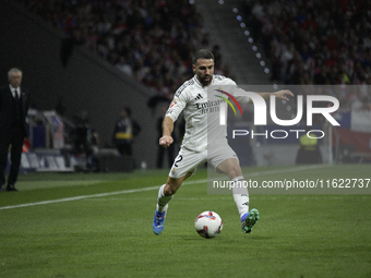 Dani Carvajal of Real Madrid CF during the match between Atletico de Madrid and Real Madrid at Estadio Civitas Metropolitano in Madrid, Spai...