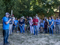 Napa community members participate in the inaugural Napa Day Against Hate at Westwood Hills Park, in Napa, Calif., on July 29, 2024. Rabbi N...