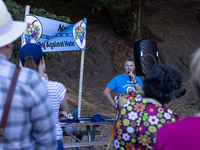 Napa community members participate in the inaugural Napa Day Against Hate at Westwood Hills Park, in Napa, Calif., on July 29, 2024. Dr. Pet...