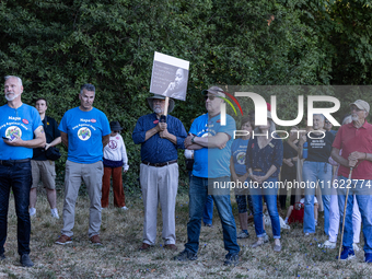 Napa community members participate in the inaugural Napa Day Against Hate at Westwood Hills Park in Napa, California, on July 29, 2024. (