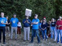 Napa community members participate in the inaugural Napa Day Against Hate at Westwood Hills Park in Napa, California, on July 29, 2024. (