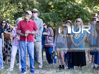 Napa community members participate in the inaugural Napa Day Against Hate at Westwood Hills Park in Napa, California, on July 29, 2024. (