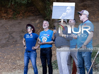 Napa community members participate in the inaugural Napa Day Against Hate at Westwood Hills Park in Napa, California, on July 29, 2024. (