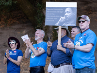 Napa community members participate in the inaugural Napa Day Against Hate at Westwood Hills Park in Napa, California, on July 29, 2024. (