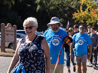 Napa community members participate in the inaugural Napa Day Against Hate at Westwood Hills Park in Napa, California, on July 29, 2024. (