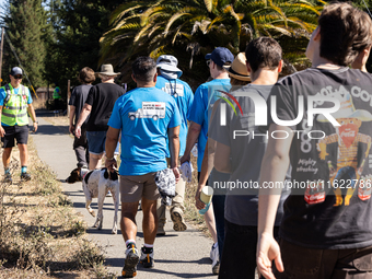 Napa community members participate in the inaugural Napa Day Against Hate at Westwood Hills Park in Napa, California, on July 29, 2024. (