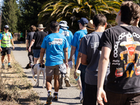 Napa community members participate in the inaugural Napa Day Against Hate at Westwood Hills Park in Napa, California, on July 29, 2024. (