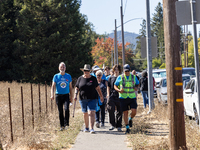 Napa community members participate in the inaugural Napa Day Against Hate at Westwood Hills Park in Napa, California, on July 29, 2024. (