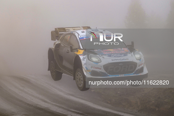 Driver Gregoire Munster and co-driver Louis Louka of the team M-Sport Ford World Rally Team Ford Puma Rally1 Hybrid face the third day of th...