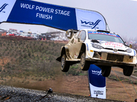 Driver Sami Pajari and co-driver Enni Malkonen of the team Toyota Gazoo Racing WRT, Toyota GR Yaris Rally1 Hybrid, face the third day of the...