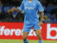 Napoli's Leonardo Spinazzola controls the ball during the Serie A soccer match SSC Napoli vs. Monza at Stadio Maradona in Naples, Italy, on...