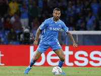 Napoli's Leonardo Spinazzola controls the ball during the Serie A soccer match SSC Napoli vs. Monza at Stadio Maradona in Naples, Italy, on...