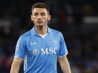 Napoli's Billy Gilmour looks on during the Serie A soccer match between SSC Napoli and Monza at Stadio Maradona in Naples, Italy, on Septemb...