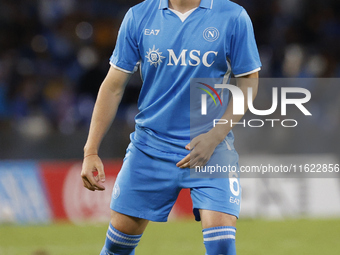 Napoli's Billy Gilmour reacts during the Serie A soccer match between SSC Napoli and Monza at Stadio Maradona in Naples, Italy, on September...